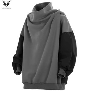 Buen Proveedor, Sudadera con Capucha de Último Diseño para Hombre, Estilo Hip Hop, Holgada, Cuello Alto, Bicolor, Estilo Urbano, Techwear - Product Image 6