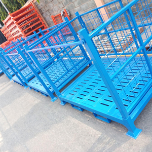 Foldable Steel Pallet with <b>Collapsible</b> Structure Reinforced Steel Frame and Stackable Design Ideal for Warehouse <b>Storage</b> - Product Image 3