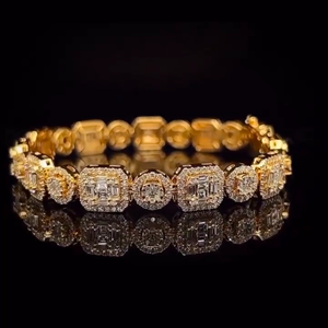 Iced Jewelz Iced Out 8MM VVS Moissanite 925 Silver Cuban Link Hip Hop Miami Style Bracelet <b>Bangle</b> - Product Image 3