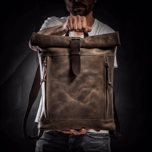 Sac à dos en cuir véritable à rabat pour femme, sac à dos pour ordinateur portable, cuir tanné végétal fait main, LTBP-0005 - Product Image 3