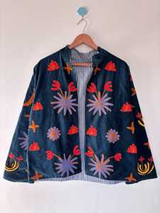 Unisex Cotton Suzani Hand Embroidered Best Jacket Coat for <b>Summer</b> Women's Winter Wear Bridesmaid Gifts Wholesale Supply for Bath - Product Image 4