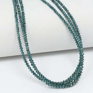 Natural <b>Blue</b> Diamond Hand Faceted Rondelle <b>Beads</b> Strand 1.7mm-2.7mm 15 Inches Micro Cut Loose <b>Beads</b> for Fine Jewelry Making - Product Image 3