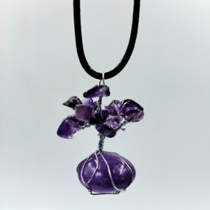 Collier artisanal moderne bohème en pierres semi-précieuses naturelles, pendentif ethnique en cristal, bijoux indiens pour femme - Product Image 5