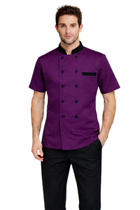 Uniforme de Chef Premium Unisex, Manga Corta, Poliéster/Algodón, Logotipo Personalizado para Cocina, Restaurante, Hotel, Cómodo y Duradero - Product Image 5