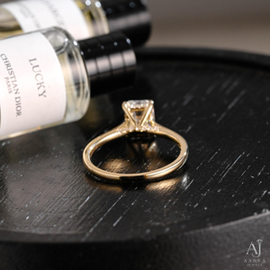 Anillo de compromiso de moissanita con corte Ruf, plata de ley 925, chapado en oro y rodio, engaste de púas, solitario, para mujer - Product Image 6