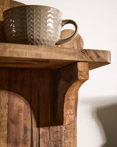 Estante de pared de dos niveles, estantería de pared de madera, estantería de madera rústica, estantería de pared estilo granja - Product Image 6