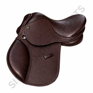 Sillín de salto SIE de cuero para caballo y pony para niños (10”–15”) con estructura de fibra flexible y paneles de lana flocada - Product Image 4