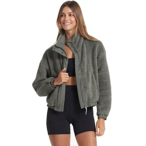 Chaquetas Sherpa de Invierno para Mujer, Fabricante Personalizado de Alta Calidad, Ropa Urbana, Moda Hip Hop, Chaqueta Corta con Cremallera y Manga Larga - Product Image 3