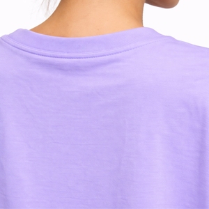Camiseta Lavanda Oversize para Mujer, Manga Corta, Algodón, Corte Holgado, Color Sólido, Estilo Casual de Verano, Sensación Premium - Product Image 6