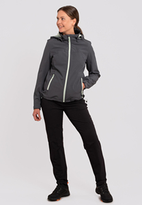 Women's <b>Quilted</b> Breathable Softshell Sports Jacket with Hooded Collar Knitted Waterproof Nylon Lining <b>Winter</b> Fashion - Product Image 4