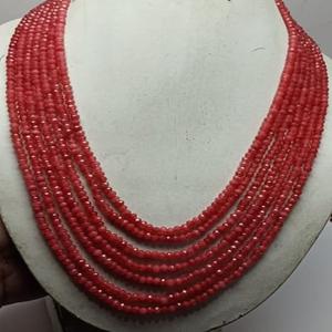 Collar de Cuentas de Jade de Color Zanahoria Natural de Alta Calidad, Facetadas en Forma de Rondelle de 4mm, para la Elaboración de Joyería, por M.Y.GEMS - Product Image 1