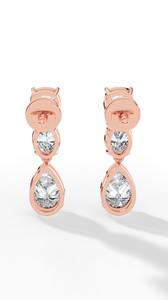 Pendientes de Oro de 18K de Primera Calidad con Combinación de Piedras en Corte Cojín, Ovalado y Pera, Joyería de Lujo para Novias y Bodas, Proveedor Mayorista - Product Image 2