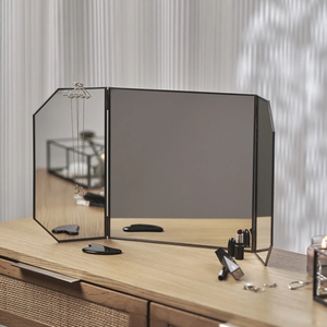 Decorative Square Shape Modern Design Eco-Friendly Shatterproof Lightweight Desktop <b>Mirror</b> Designer Gold Metal <b>Frame</b> <b>Mirror</b> - Product Image 1