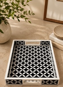 Bandeja Decorativa Artesanal Premium con Incrustaciones de Hueso para Organización de Baño y Dormitorio, Hecha a Mano - Product Image 6
