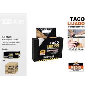 Bloc éponge givré 10*7*2.5cm TACO LIJADO GRANO MEDIO – Catégorie de produit : Tampons à récurer - Product Image 1