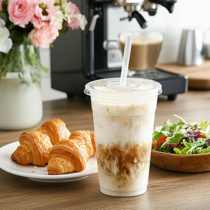 แก้วเย็นแบบใช้แล้วทิ้งขนาด 24 ออนซ์ ผลิตจาก PET/PLA ย่อยสลายได้ เป็นมิตรต่อสิ่งแวดล้อม ป้องกันการรั่วซึม ปราศจากสาร BPA และ PFAS ได้รับการรับรองมาตรฐาน BPI จำนวน 50 ชิ้น - Product Image 4