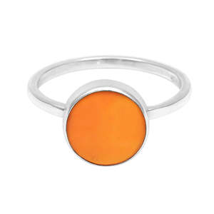 Brilliant Round Cut Natural Carnelian Gemstone <b>Ring</b> Crafted From 925 <b>Sterling</b> <b>Silver</b> Bezel <b>Set</b> Sacral Chakra Style Bohemian <b>Ring</b> - Product Image 1