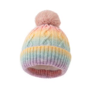 Vente en gros de bonnets d'hiver décontractés unisexes de haute qualité, personnalisés, avec pompon, nouveaux bonnets avec logo brodé - Product Image 1