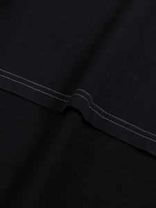 Camiseta de algodón para hombre de manga corta con costuras en contraste negras a la moda |   Camiseta Casual de Estilo Urbano y Tejido Grueso - Product Image 5