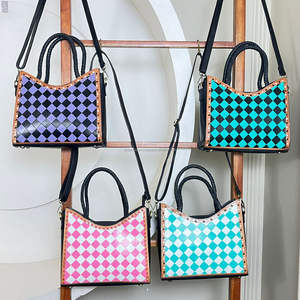 Sacs à main de luxe de marque, nouveaux, 2025, sacs à main de créateur, cuir à carreaux fait à la main, sac de voyage, sac bandoulière, sac à main de luxe pour femmes, sacs fourre-tout - Product Image 4