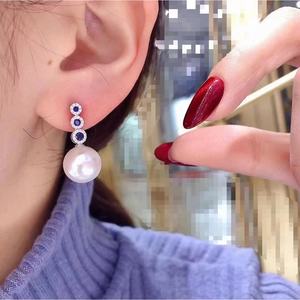 Pendientes Colgantes de Plata de Ley 925 de Zhuji, con Perlas de Agua Dulce Akoya de 6.5-7mm, Color Polvo de Flor de Cerezo, para Chicas, Sensación Exquisita - Product Image 1