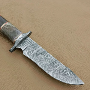 Custom Handmade Damascus Steel Hunting Knife with Stag Horn Handle Outdoor Bushcraft Camping Skinning <b>Tool</b> Gift for Men - Product Image 5