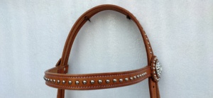 Brida para caballo de calidad occidental hecha de cuero genuino, precio al por mayor - Product Image 5