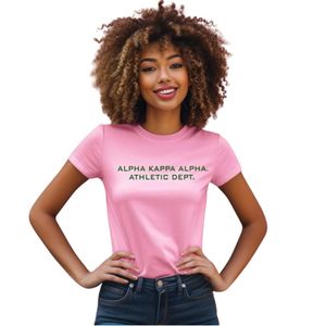 Camiseta Rosa de Manga Corta para Mujer con Estampado Gráfico de Letras Verdes, Cuello Redondo Informal, Algodón, Moda de Verano, Suave y Cómoda para Uso Diario - Product Image 1