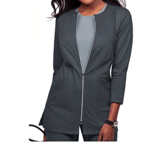 Chaqueta Médica Elegante para Mujer, Uniforme de Trabajo de Manga Larga, Chaqueta de Enfermera Azul Marino para Hospital - Product Image 4