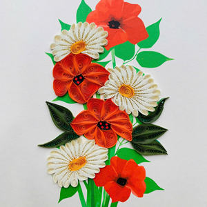 Tarjeta de quilling con diseño de ramo de margaritas, tarjeta de felicitación hecha a mano con sobre, tarjeta floral de quilling para todas las ocasiones, regalos de manualidades en papel - Product Image 2