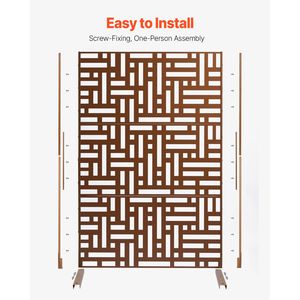 Divisorio Decorativo da Esterno in Metallo a 3 Pannelli, Taglio Laser, 91 cm L x 183 cm H, Autoportante - Product Image 5