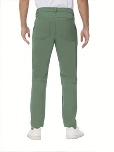 Men's Green Straight Fit Golf Pants With Side Pockets Quick Dry Casual Trousers Summer Wear - Product Image 5