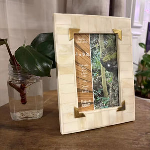 Marco de Fotos de Resina con Incrustaciones de Hueso, Diseño Superior, Decoración de Pared, Marco de Fotos de Sobremesa - Product Image 1