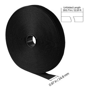 Attaches-câbles réglables de 393,7 pouces avec 50 boucles métalliques, sangles Velcro réutilisables, longueur découpable, accessoire de gestion des câbles - Product Image 2