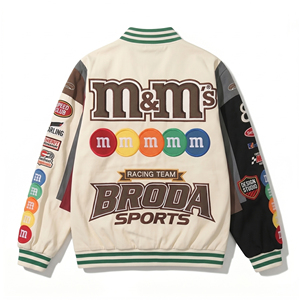 Custom Unisex Bomber <b>Jacket</b> with Polyester/Cotton Embroidery Custom Logo <b>Summer</b>/Winter Ready Private Label OEM Service - Product Image 2