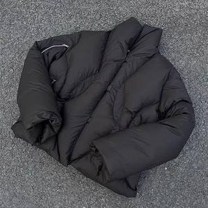 Veste d'hiver personnalisée pour hommes, coupe-vent, noire, streetwear, doudoune matelassée, manteau en duvet épais - Product Image 5