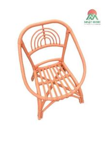 Pink Rattan Children's Chairs Rectangular Cross Back Manual Rock Outdoor Scandinavian Style Durable Kids Chair <b>Set</b> - Product Image 2