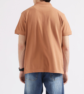 เสื้อโปโลผู้ชายแขนสั้นลายพิมพ์เทอร์รี่รุ่นใหม่ ผ้าโพลีเอสเตอร์/คอตตอนผสม แห้งเร็ว คอเสื้อตัดสี สไตล์กอล์ฟ - Product Image 6