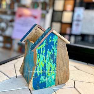 Fournitures de jardin artisanales, décoration intérieure, pots de fleurs / plantes avec design maison, bois de bateau recyclé, couleur originale, vente en gros - Product Image 4