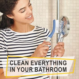 Set of 3pcs Ergonomic Handle <b>Scrub</b> <b>Brushes</b> Durable Cleaning Shower Scrubber with Bristles for Grout Cleaner - Product Image 2