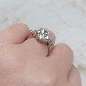 Brilliant 3 Carat Oval Cut Diamond Engagement <b>Ring</b> White Gold Platinum Plated 14k IGI Certified Classic Unisex Jewelry - Product Image 3