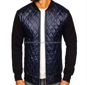 Chaqueta de bombardero de invierno negra personalizada al por mayor para hombre, chaquetas abullonadas informales con estampado frontal y soporte ligero, servicio OEM disponible - Product Image 5