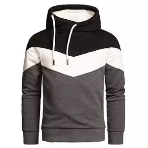 De moda llano hip hop streetwear suéter de bloque de color de los hombres sudaderas con capucha - Product Image 5