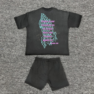 Ensemble T-shirt et short délavé tendance pour homme, 100 % coton, imprimé DTG, qualité supérieure, grandes tailles et faible MOQ - Product Image 6