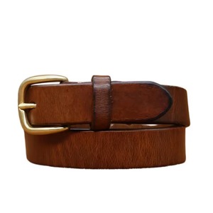 Classic Casual Brass Buckle <b>Cow</b> Hide Durable Adjustable Length Waistband with 3D Design - Product Image 5