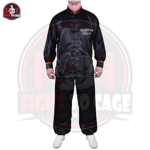 ชุดกังฟูสีดำแดง แต่งขอบสีแดง ขายดี คุณภาพพรีเมียม ระบายอากาศได้ดี ผลิตจากโพลีเอสเตอร์ สำหรับศิลปะการต่อสู้ มีโลโก้ด้านหน้า เหมาะสำหรับผู้ใหญ่ทั้งชายและหญิง - Product Image 2