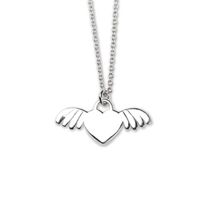 Vente en gros de colliers pendentifs en argent sterling 925 avec ailes d'ange et cœur, bijoux Memoria - Product Image 6