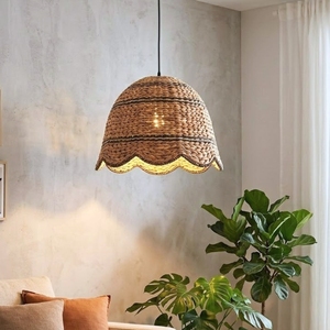Pantalla de Lámpara de Jacinto de Agua Tejida a Mano, Cubierta de Lámpara Colgante Tejida Natural para Decoración Rústica del Hogar e Interiores Comerciales - Product Image 1