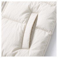 Blouson bomber court matelassé pour femme, col montant, fermeture éclair, décontracté, hiver, vente en gros OEM, coupe-vent, respirant, 100%