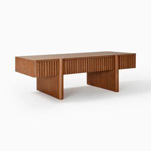 <b>Walnut</b> Wood Coffee <b>Table</b> Rectangular Center <b>Table</b> Modern Living Room Cabinet Storage Tea <b>Table</b> - Agis - Product Image 1